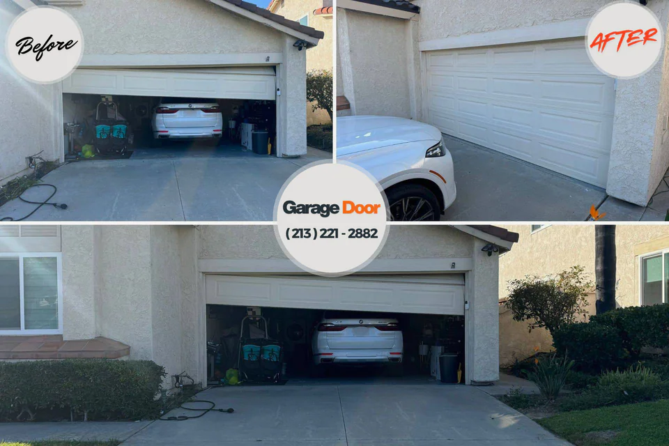 Before and after: garage door repair Anacortes, WA